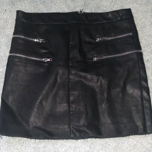 Leather mini skirt